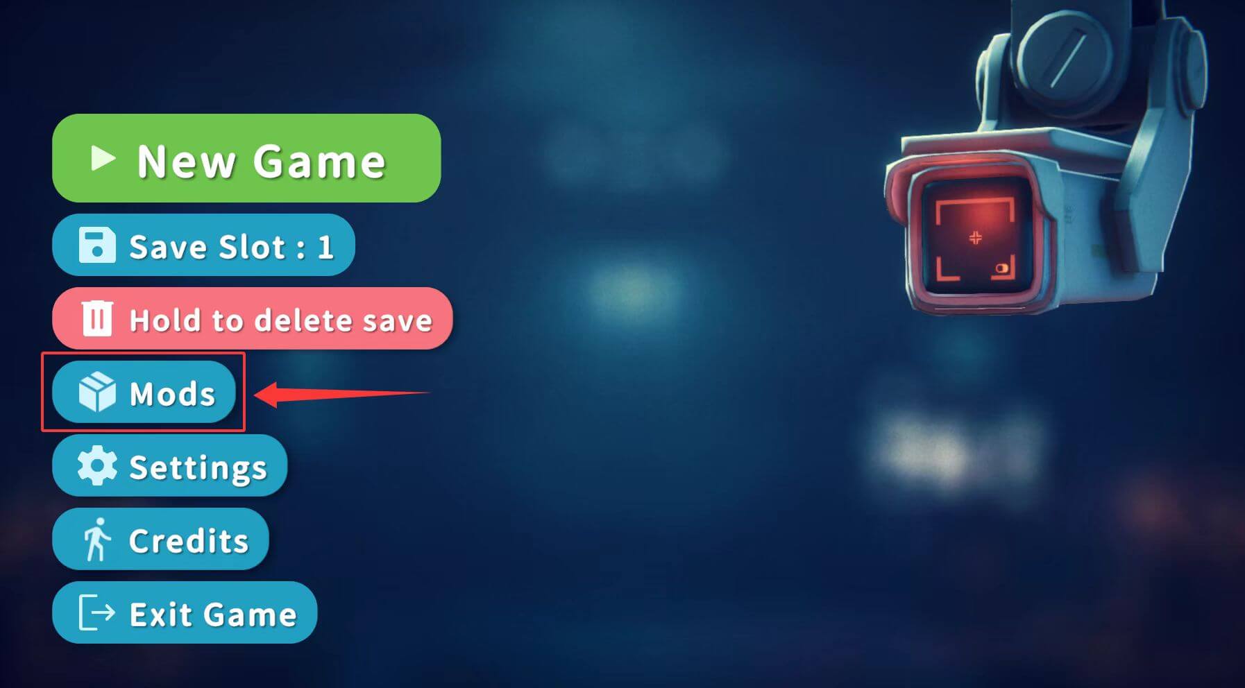 Game main menu